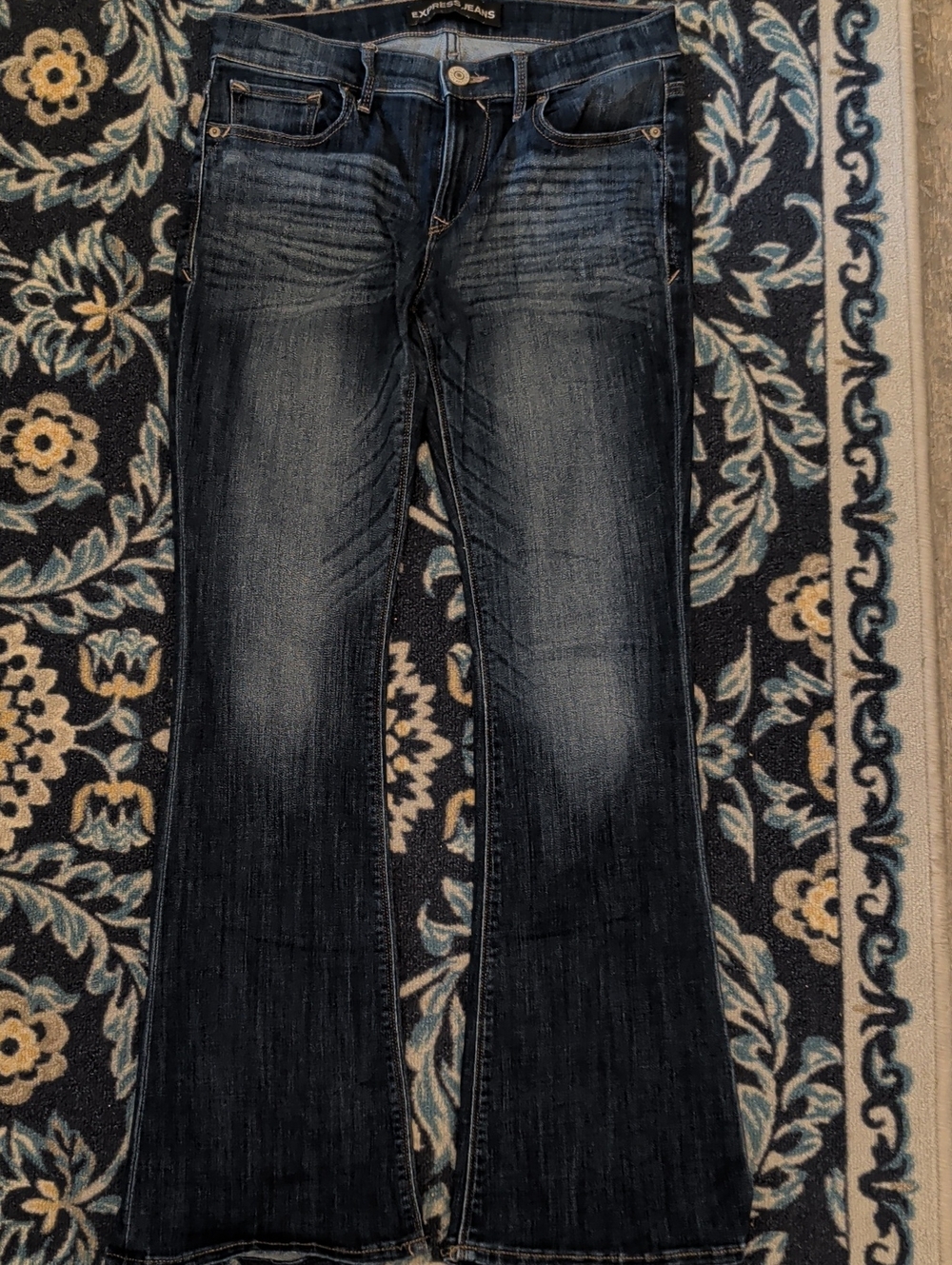 Express Women's Dark Blue Slim Flare Jeans